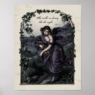 Poster Byron "Ela caminha na beleza" Artº Vitoriano 11x1