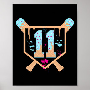 Poster Bysebyll 11 Year Old Sorvete Drip 11º Aniversário