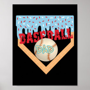 Poster Bysebyll Dad Home Plate Sorvete Gotejamento Dia do