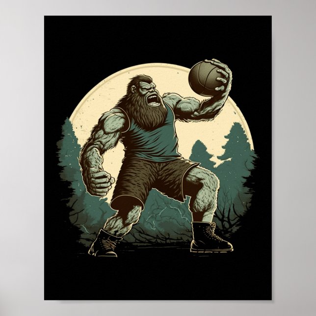 Poster Bysketbyll Bigfoot Sasquatch Byller Fun Bysketbyll (Frente)