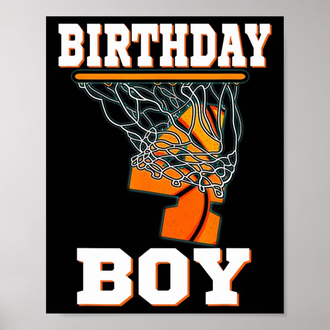 Poster Bysketbyll Boy 4.º aniversário Cele (Frente)