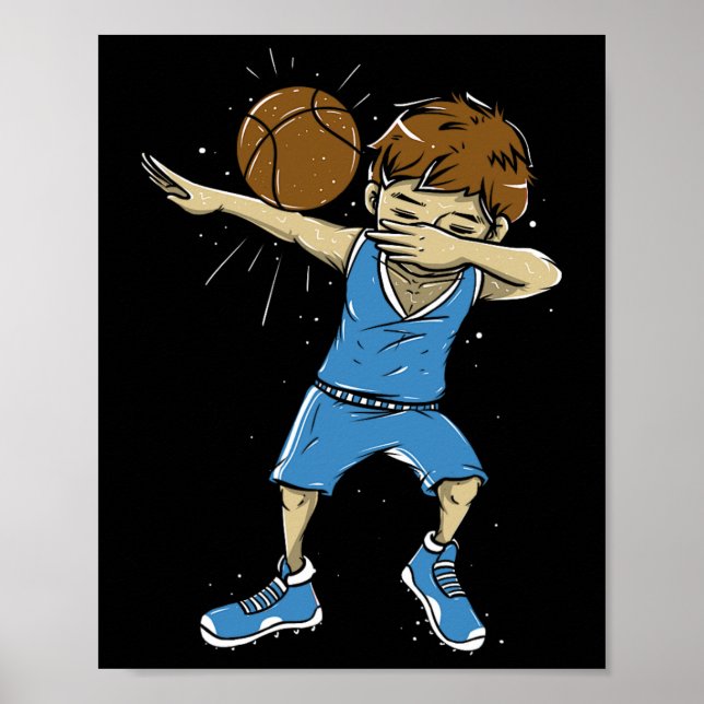 Poster Bysketbyll Byllin - Hoops Dabbing Bysketbyll Playe (Frente)