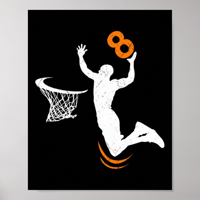Poster Bysketbyll Dunk 8th Boys de Festa de aniversário (Frente)