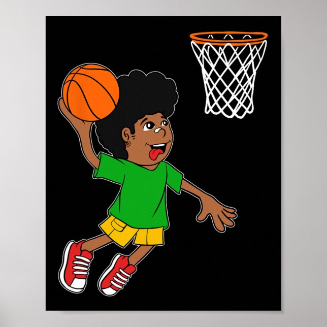 Poster Bysketbyll Player Boy Black History Mela Blm Mela (Frente)