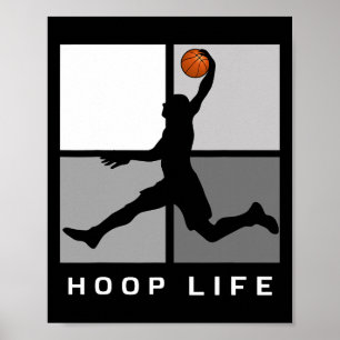 Poster Bysketbyll Player Saltando Design Hoop Life