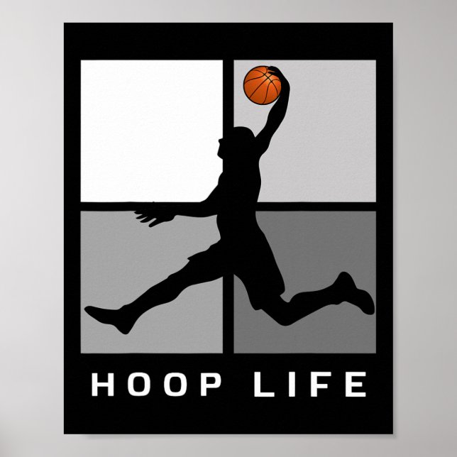 Poster Bysketbyll Player Saltando Design Hoop Life (Frente)