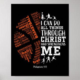 Poster Bysketbyll Sayings Christian Verse Teen Boys Kids