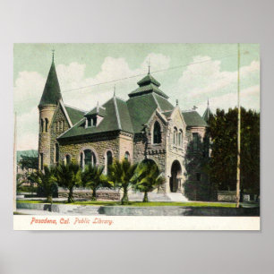 Poster c1910 biblioteca pública, Pasadena, CA