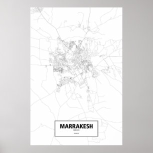 Poster C4marraquexe, Marrocos (preto no branco)