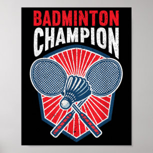 Poster C Campeão de Badminton Badminton Divertido 