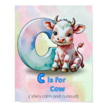C é de Vaca – Alfabeto de Animais Calmos e Curioso