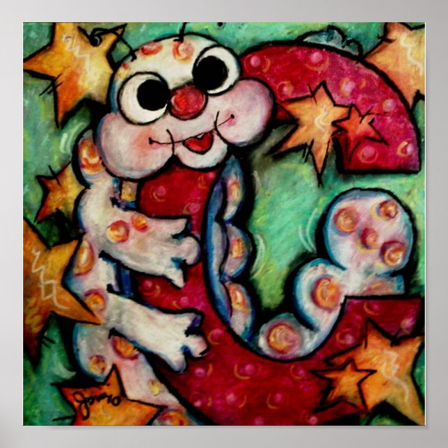 Poster C é para a lagarta (Frente)