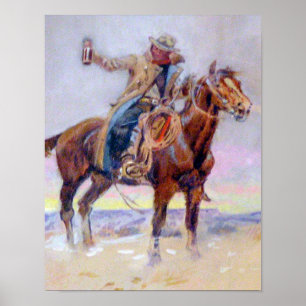 Póster C.M. Russell Western Cowboy