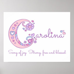 Poster C monograma arte Carolina garotas nome significa p