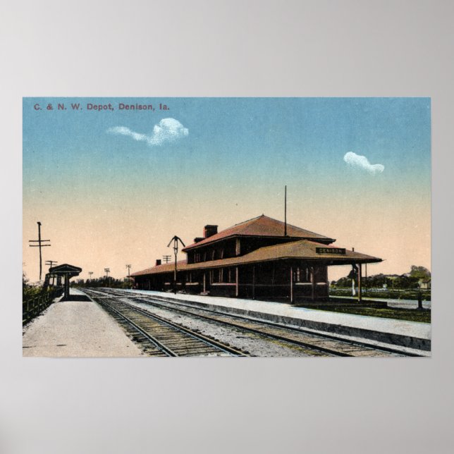 Poster C & NW Railroad Depot (Frente)