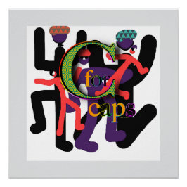 Póster C Para Bonés Alfabeto Inicial