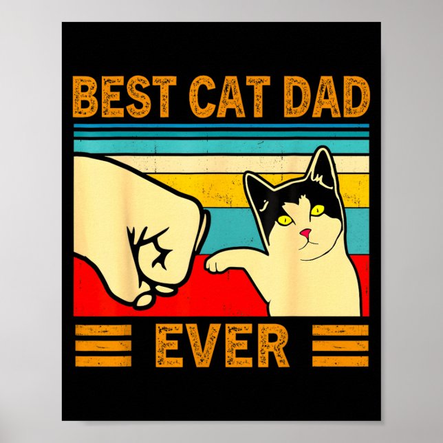 Poster Ca Men Cat Dad Ever Funny Cat Lover Gift  (Frente)