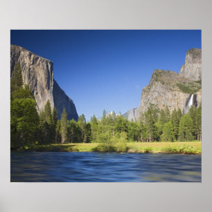 Póster CA, Parque Nacional de Yosemite, vista do vale com