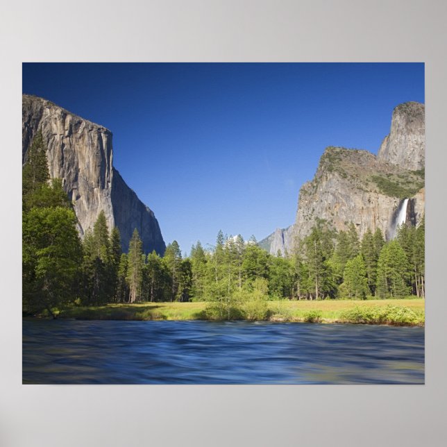 Póster CA, Parque Nacional de Yosemite, vista do vale com (Frente)