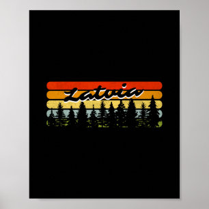 Poster Caba de Férias da Floresta do Pôr do Sol da Letôni
