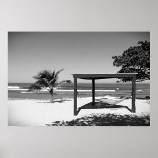 Póster Cabana by the Beach - Labedee Haiti 2012 BW 3534