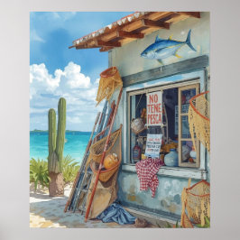Poster cabana de peixes de Bonaire