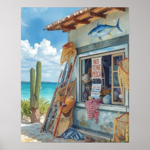 Poster Cabana de peixes em Bonaire esgotada