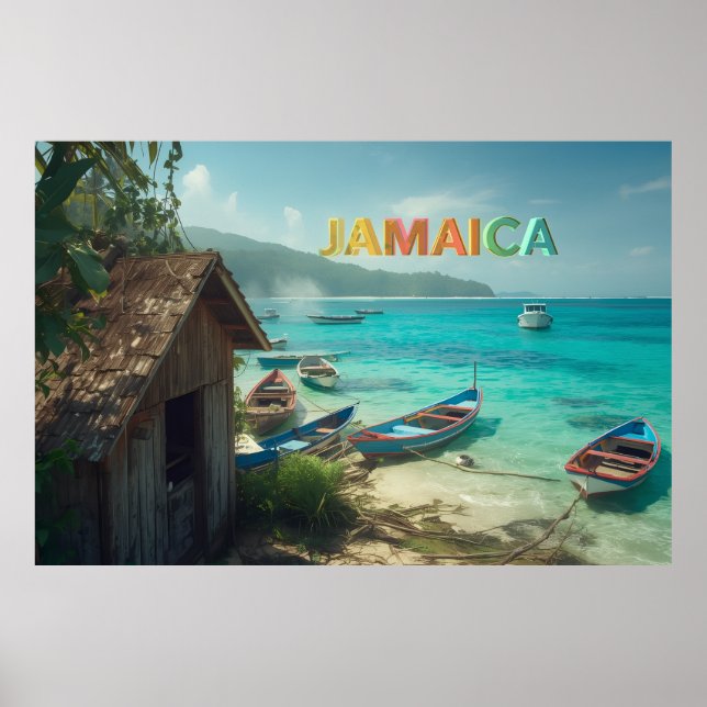 Poster cabana de pesca jamaicana (Frente)
