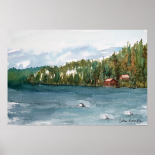 Poster Cabanas da Montanha Carnelian Bay no Lago Tahoe 