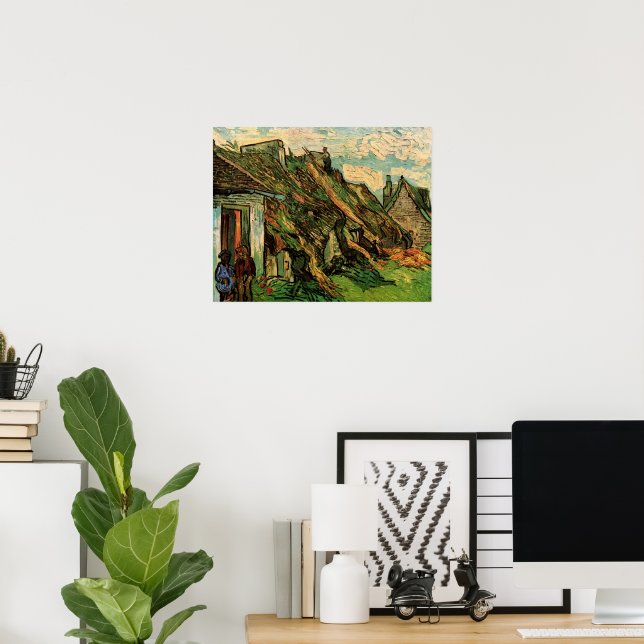 Poster Cabanas de Arenito com Telhado de Palha por Vincen (Escritório em casa)