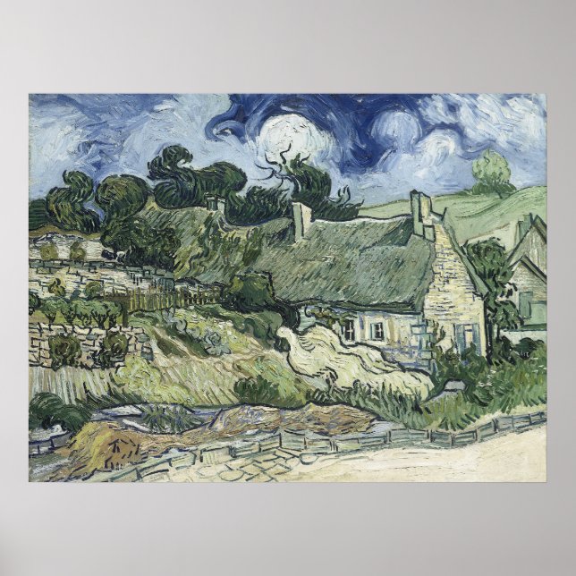 Poster Cabanas de Cordeville, Vincent van Gogh (Frente)