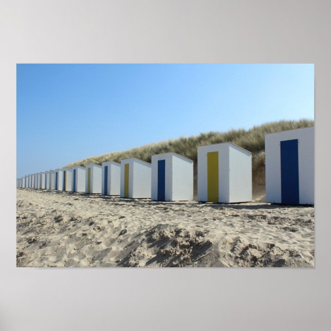 Poster Cabanas de praia, Cadzand-Bad, Países Baixos (Frente)
