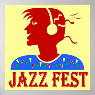 Poster Cabeça da música do fest do jazz