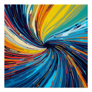 Póster Cabeça de Abstrato colorida