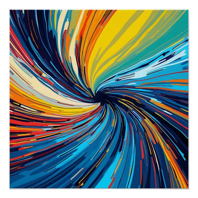 Póster Cabeça de Abstrato colorida (Frente)