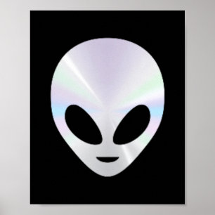 Poster Cabeça de Alien Divertida Alien Fofo OVNI Engraçad