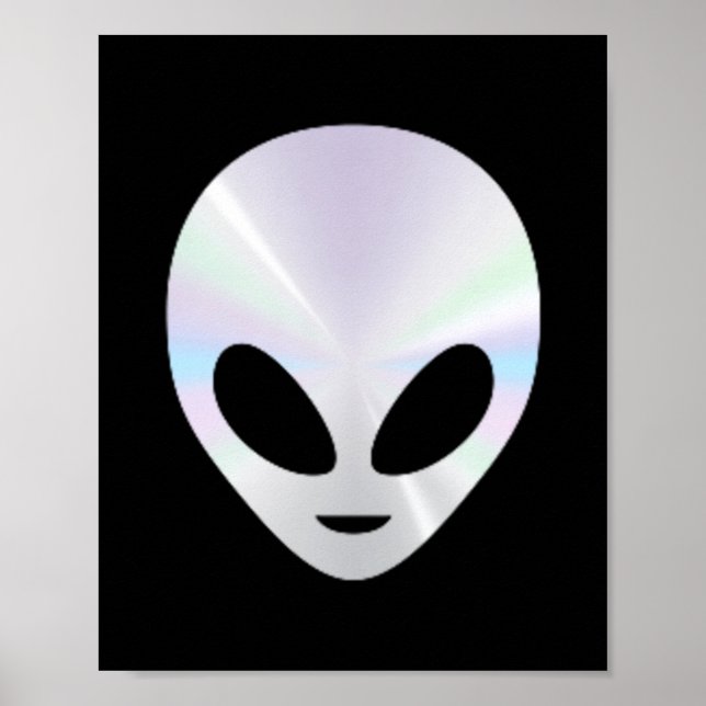 Poster Cabeça de Alien Divertida Alien Fofo OVNI Engraçad (Frente)