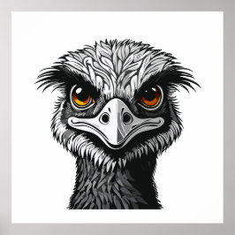 Poster Cabeça de ave Emu