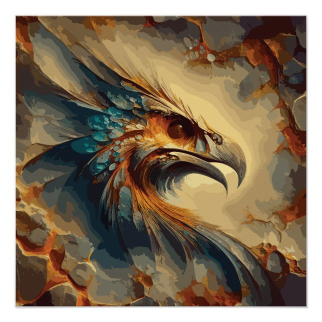 Póster Cabeça de aves extintas - Trabalho de arte de Abst (Frente)