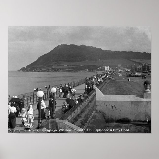 Poster Cabeça de Bray e Esplanada 1905 Condado de Wicklow (Frente)