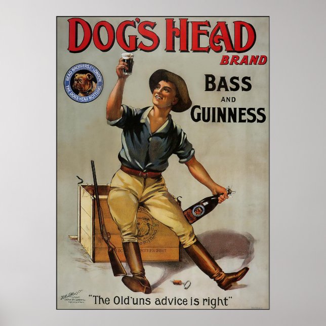 Póster Cabeça de Cachorro e Guinness (Frente)