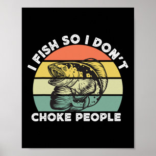 Poster Cabeça de Cobra Divertida Pesca Retro Eu Pesco Par