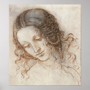 Póster Cabeça de Leonardo do desenho da mulher