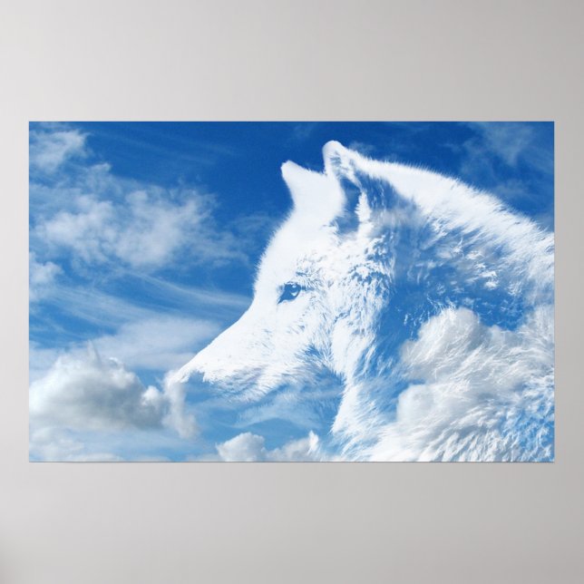 Poster Cabeça de Lobo Cloud (Frente)