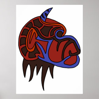 Poster Cabeça de macaco abstrato 1