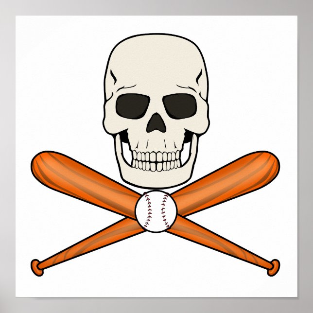 Poster CABEÇA DE MORTOS DE BEISBOL jolly Roger Download D (Frente)