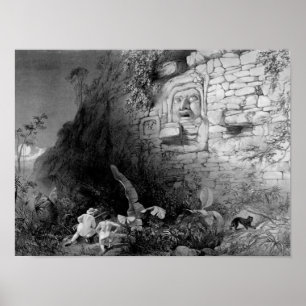 Póster Cabeça de Na de Itzam, Izamal, Iucatão, México,