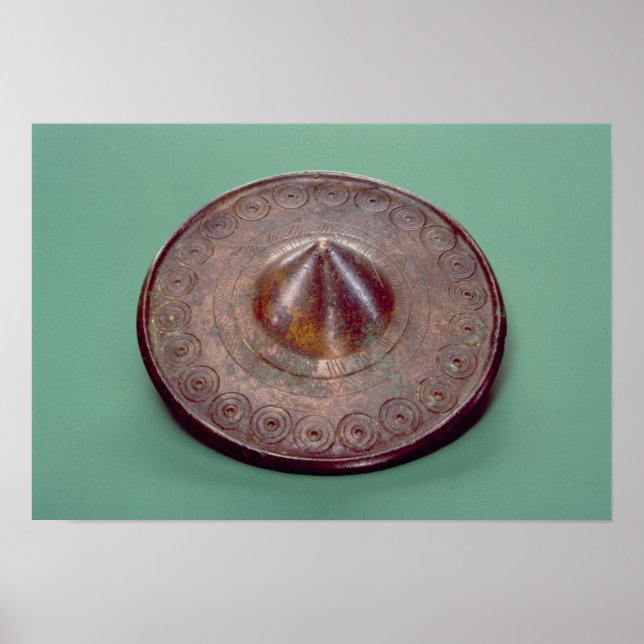 Poster Cabeça de pino incrustada, da Irlanda, c.700 BC (Frente)