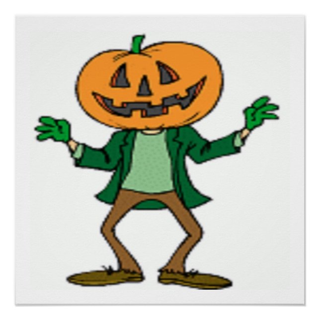 PÓSTER CABEÇA DE PUMPKIN DE HALLOWEEN (Frente)