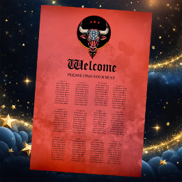 Poster Cabeça de touro patriótica, um touro americano.